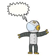 cartoon astronaut with speech bubble N111