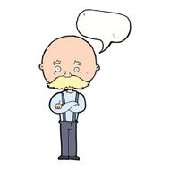 cartoon grandfather with speech bubble N9