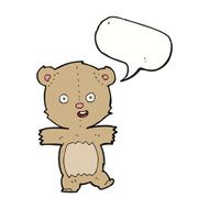 cartoon dancing teddy bear with speech bubble
