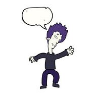 cartoon halloween vampire with speech bubble N17