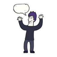 cartoon halloween vampire with speech bubble N18