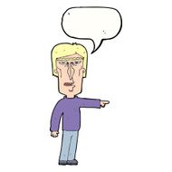 cartoon pointing man with speech bubble N75