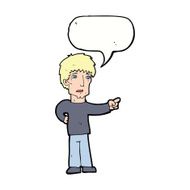 cartoon pointing man with speech bubble N76