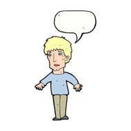 cartoon surprised man with speech bubble N124
