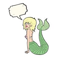 cartoon mermaid with speech bubble N61