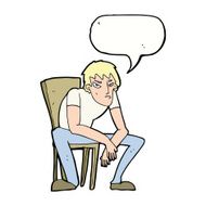 cartoon dejected man with speech bubble N7