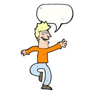 cartoon happy man with speech bubble N411