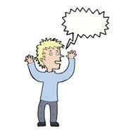 cartoon excited boy with speech bubble N129