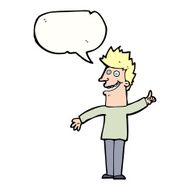 cartoon happy man with speech bubble N412