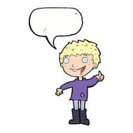 cartoon excited boy with speech bubble N130