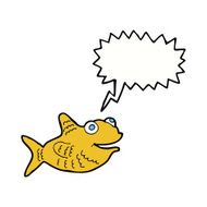 cartoon happy fish with speech bubble N21