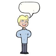 cartoon happy man with speech bubble N414