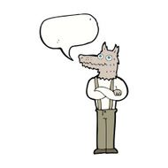 cartoon funny werewolf with speech bubble N13