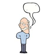 cartoon old man with mustache speech bubble N27