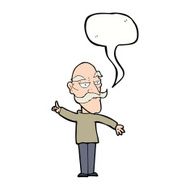 cartoon old man telling story with speech bubble N8