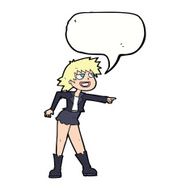 cartoon woman pointing with speech bubble N194