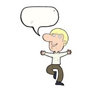 cartoon happy man with speech bubble N415