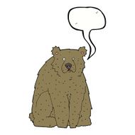 cartoon funny bear with speech bubble N2