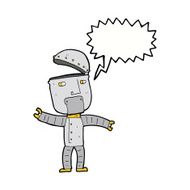 cartoon funny robot with speech bubble N71