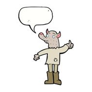 cartoon funny werewolf with speech bubble N14