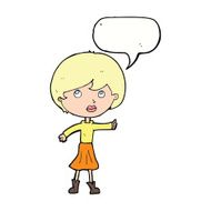 cartoon woman asking question with speech bubble N27