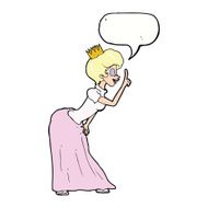 cartoon princess with speech bubble N36