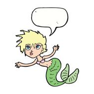 cartoon mermaid with speech bubble N62