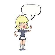 cartoon maid with speech bubble N36