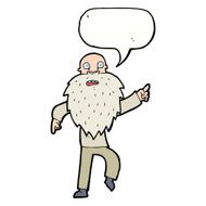 cartoon stressed old man with speech bubble N16