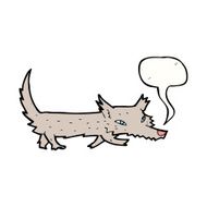 cartoon little wolf with speech bubble N22