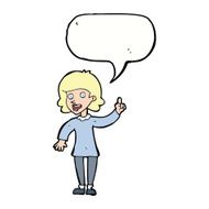 cartoon woman with idea speech bubble N223