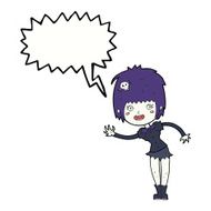 cartoon vampire girl with speech bubble N203