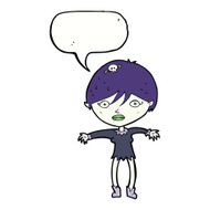 cartoon vampire girl with speech bubble N204