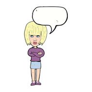 cartoon annoyed woman with speech bubble N166
