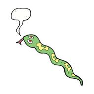cartoon hissing snake with speech bubble N27