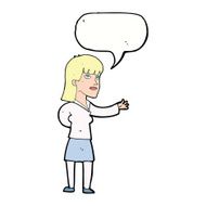 cartoon woman explaining with speech bubble N42