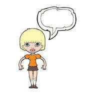 cartoon girl with speech bubble N18