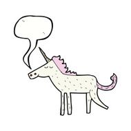 cartoon unicorn with speech bubble N37