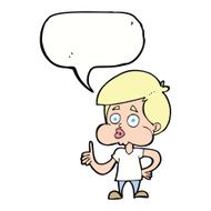 cartoon boy giving thumbs up with speech bubble N9