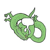 cartoon dragon with speech bubble N5