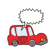 cartoon car with speech bubble N34