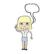 cartoon woman with idea speech bubble N224