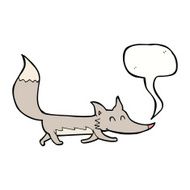 cartoon little wolf with speech bubble N23