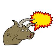 cartoon angry bull head with speech bubble N9