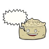 cartoon pie with speech bubble