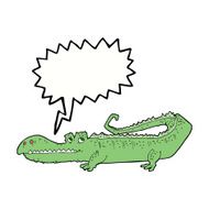 cartoon crocodile with speech bubble N32