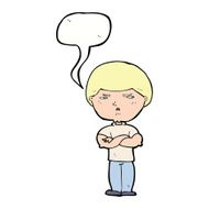 cartoon grumpy man with speech bubble N18