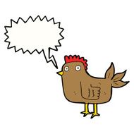 cartoon hen with speech bubble N9