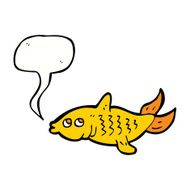 cartoon fish with speech bubble N77
