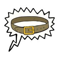 cartoon leather belt with speech bubble
